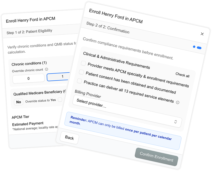 Patient Enrollment Screenshot